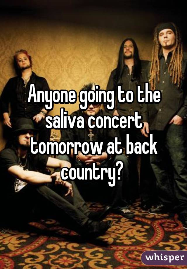 Anyone going to the saliva concert tomorrow at back country? 