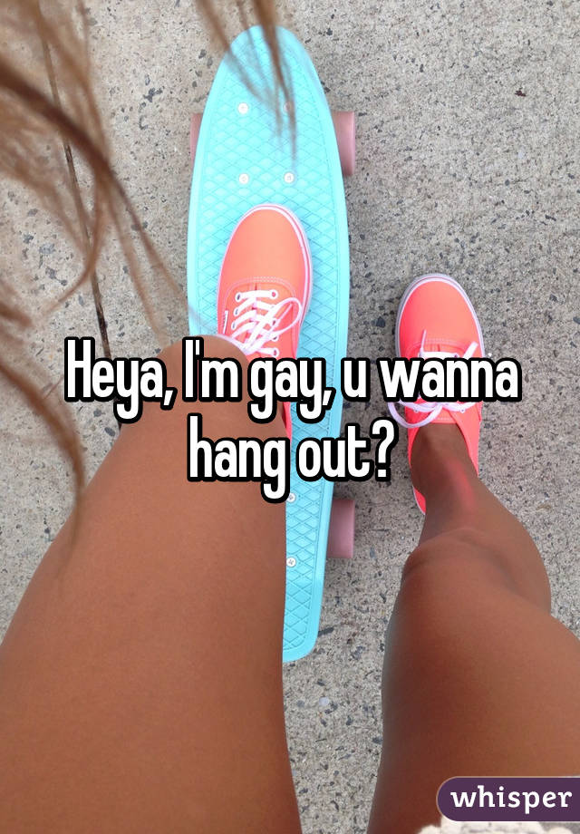 Heya, I'm gay, u wanna hang out?