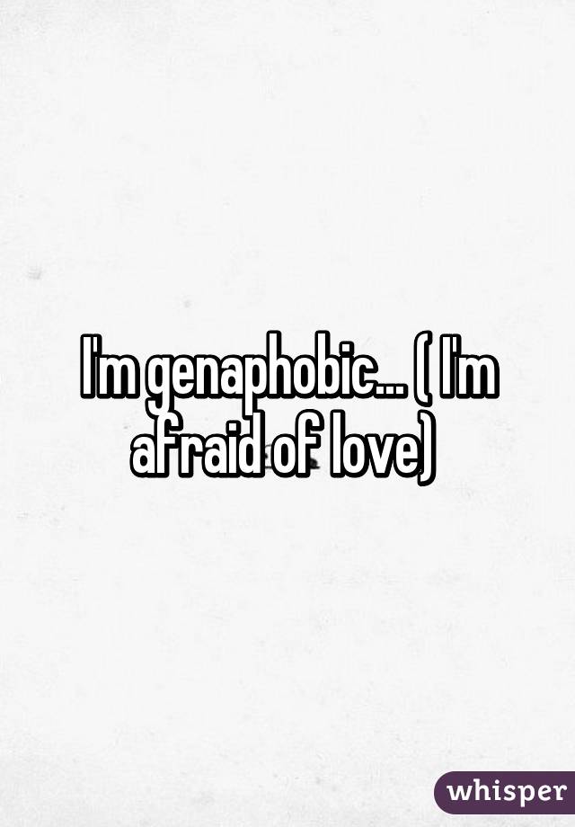 I'm genaphobic... ( I'm afraid of love) 