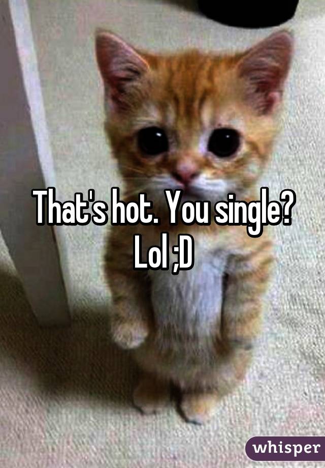 That's hot. You single? Lol ;D