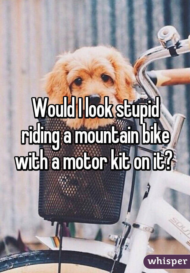 Would I look stupid riding a mountain bike with a motor kit on it? 