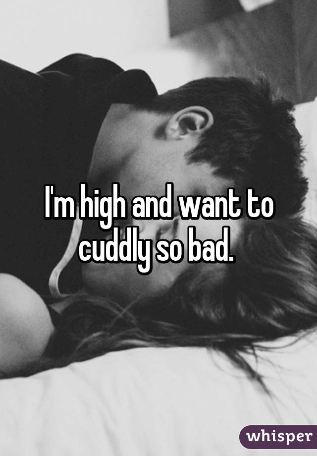 I'm high and want to cuddly so bad. 