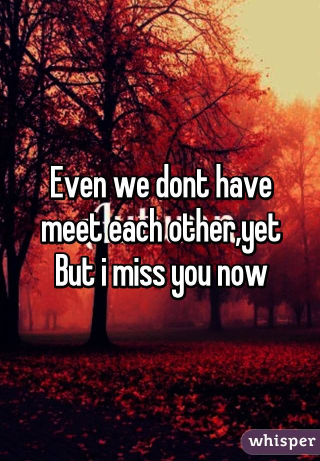 Even we dont have meet each other,yet
But i miss you now