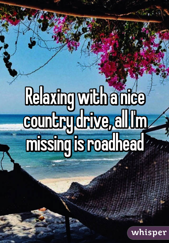 Relaxing with a nice country drive, all I'm missing is roadhead