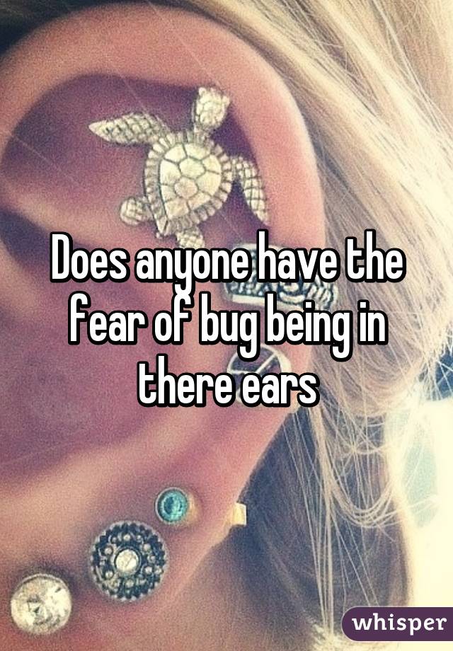 Does anyone have the fear of bug being in there ears