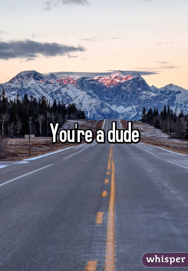 You're a dude