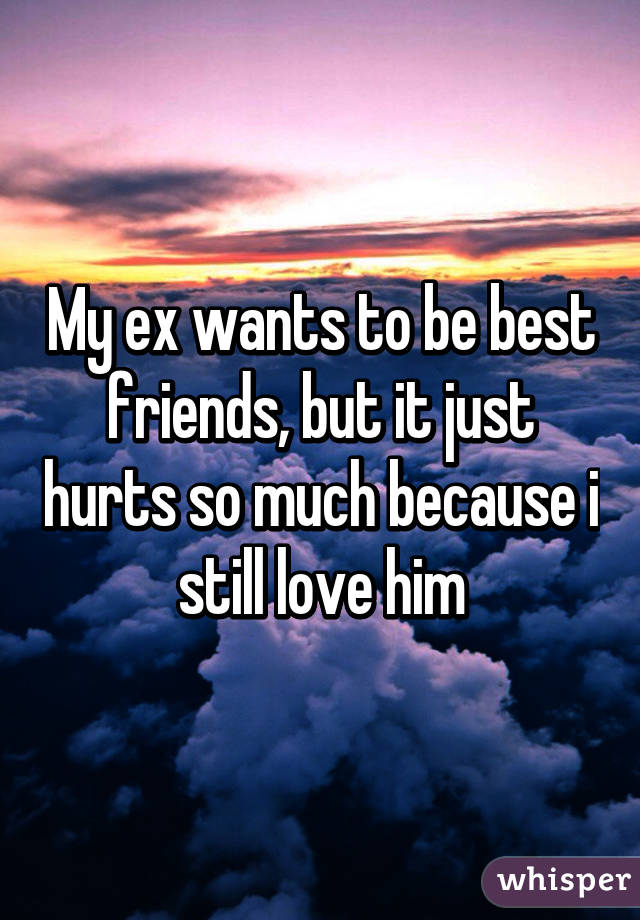 My ex wants to be best friends, but it just hurts so much because i still love him