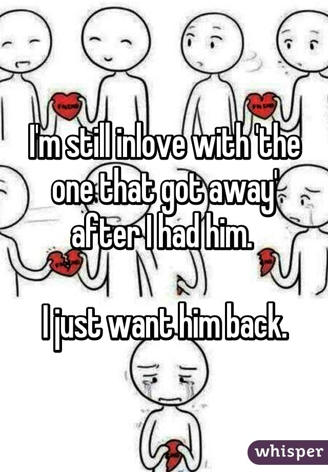 I'm still inlove with 'the one that got away' after I had him. 

I just want him back.