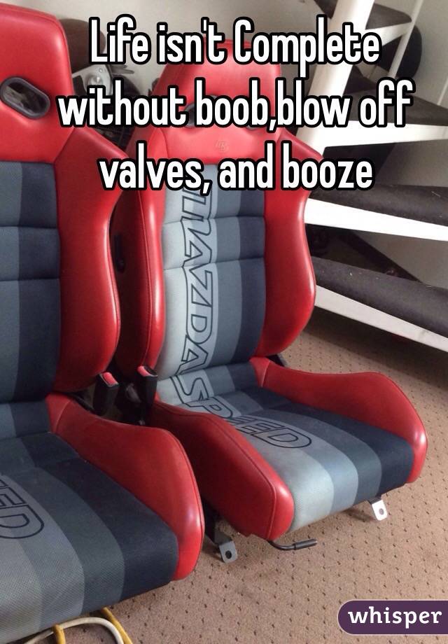 Life isn't Complete without boob,blow off valves, and booze