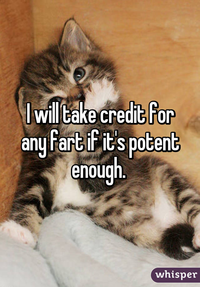 I will take credit for any fart if it's potent enough. 