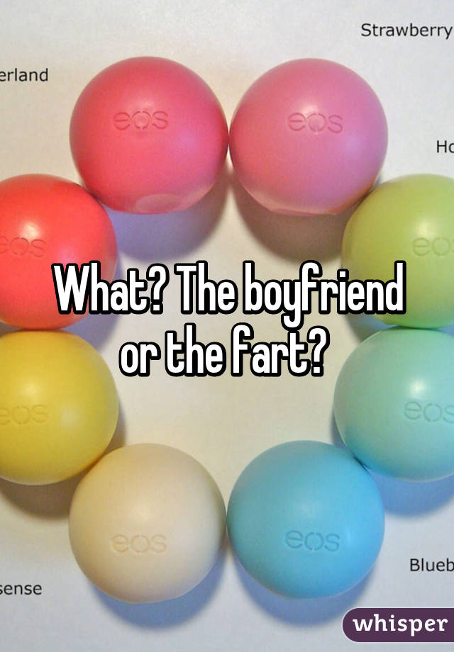 What? The boyfriend or the fart? 