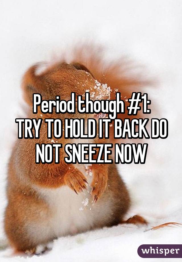 Period though #1:
TRY TO HOLD IT BACK DO NOT SNEEZE NOW