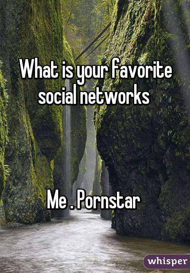 What is your favorite social networks 



Me . Pornstar 