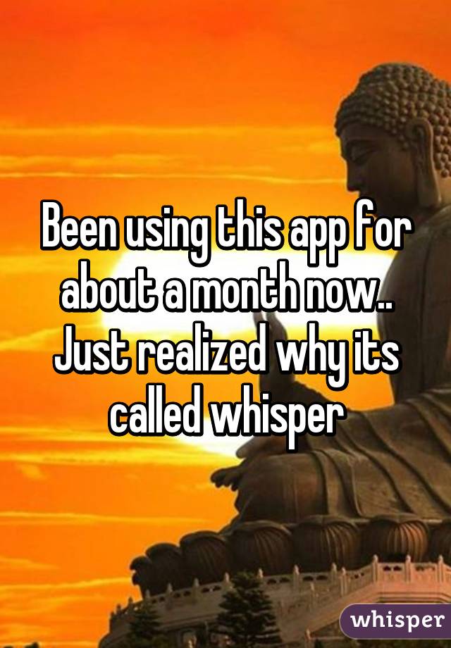 Been using this app for about a month now.. Just realized why its called whisper