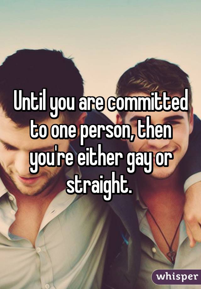 Until you are committed to one person, then you're either gay or straight. 