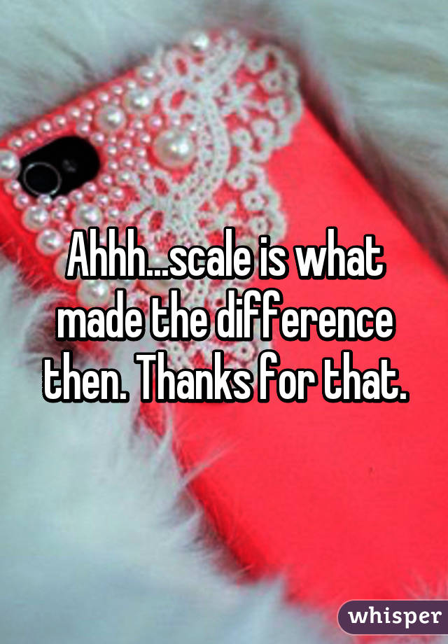 Ahhh...scale is what made the difference then. Thanks for that.