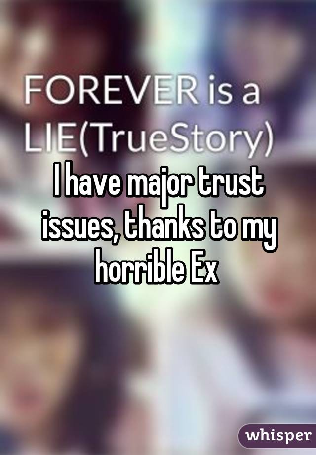 I have major trust issues, thanks to my horrible Ex 