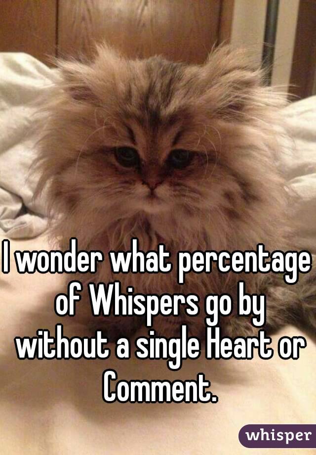 I wonder what percentage of Whispers go by without a single Heart or Comment.