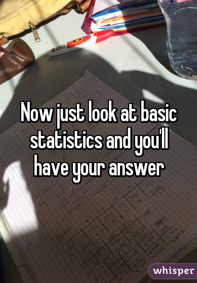 Now just look at basic statistics and you'll have your answer