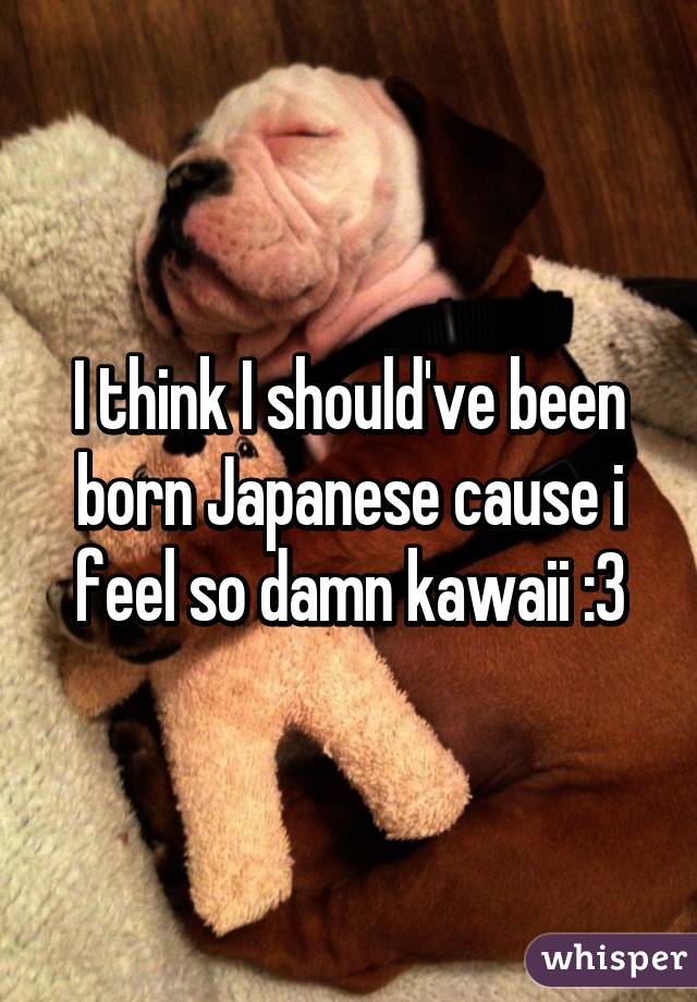 I think I should've been born Japanese cause i feel so damn kawaii :3