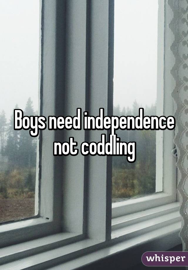 Boys need independence not coddling