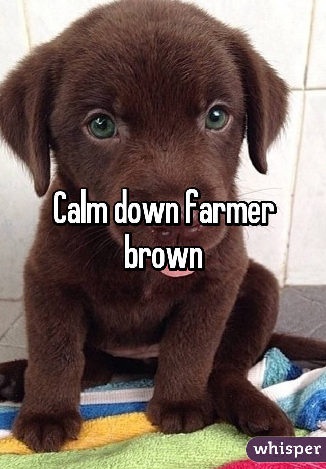 Calm down farmer brown