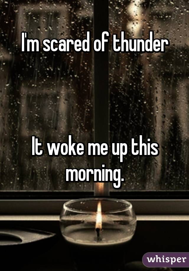 I'm scared of thunder



It woke me up this morning.

