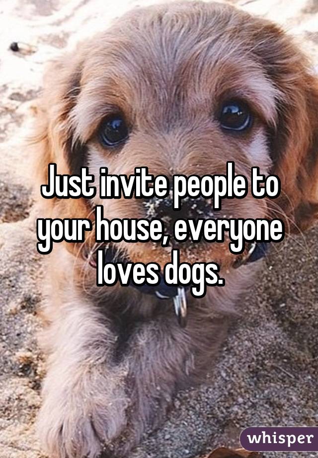 Just invite people to your house, everyone loves dogs.