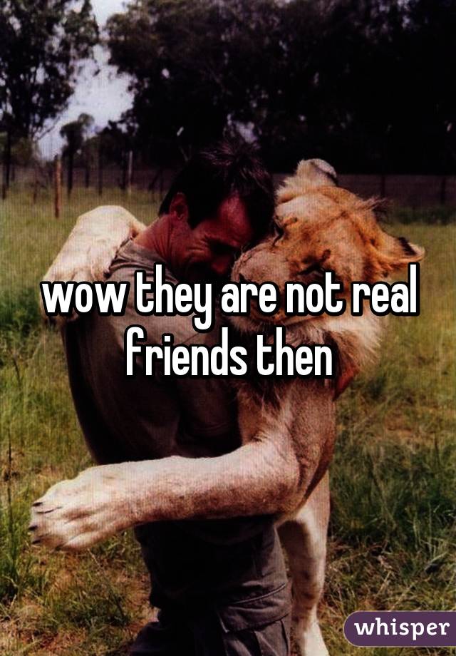 wow they are not real friends then