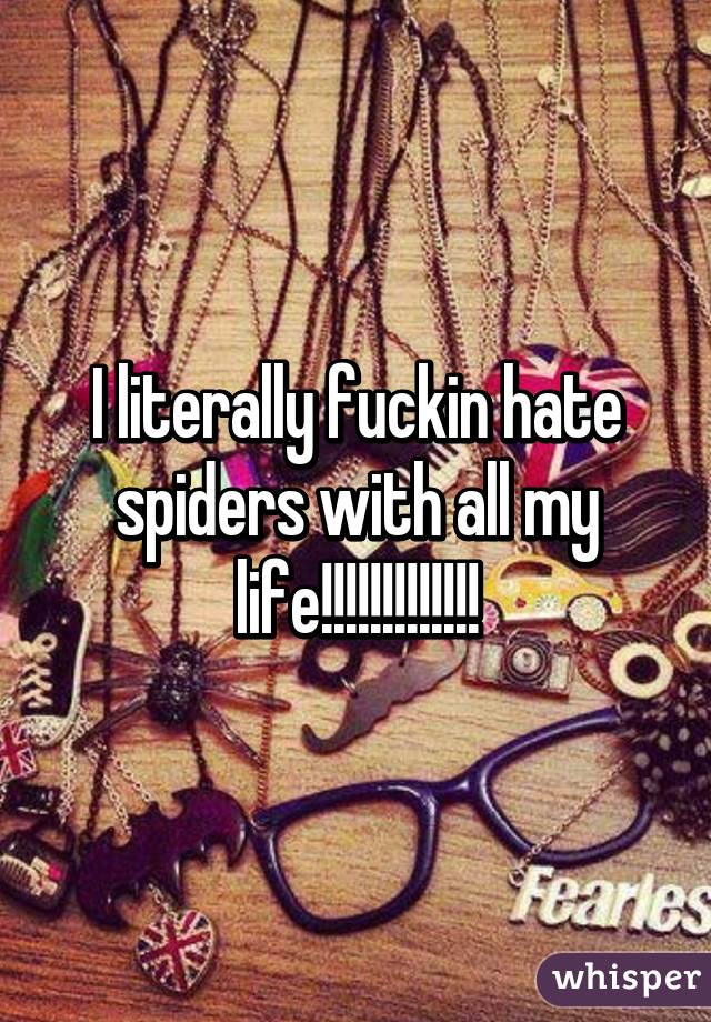 I literally fuckin hate spiders with all my life!!!!!!!!!!!!!