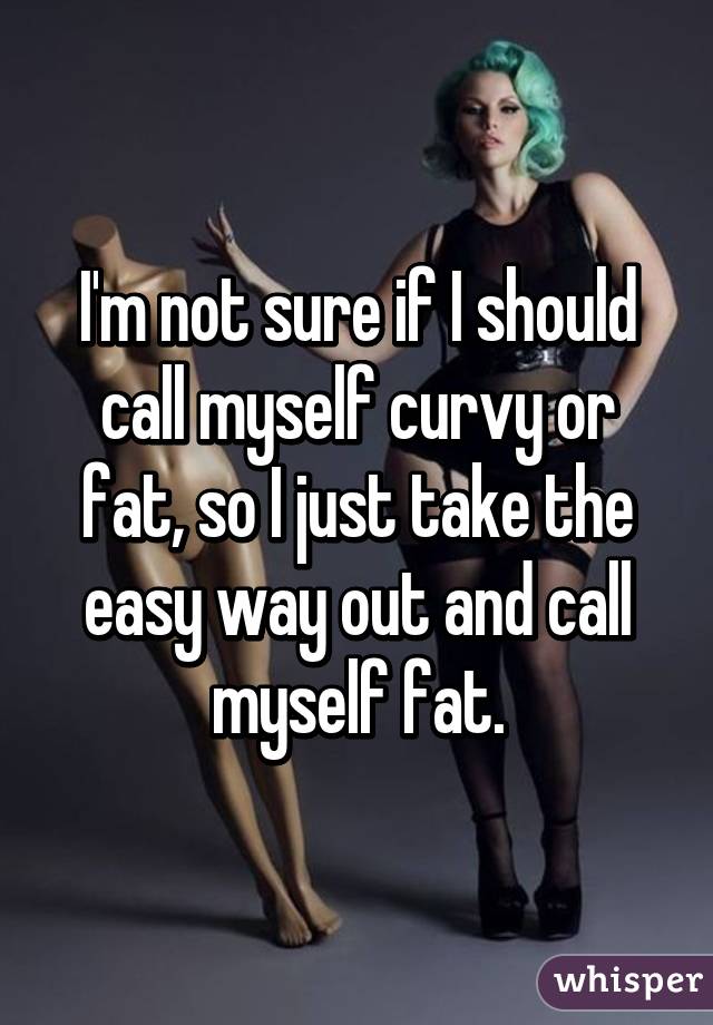 I'm not sure if I should call myself curvy or fat, so I just take the easy way out and call myself fat.