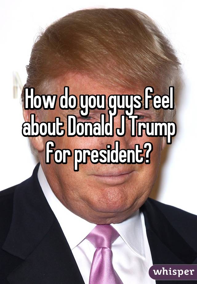 How do you guys feel about Donald J Trump for president?
