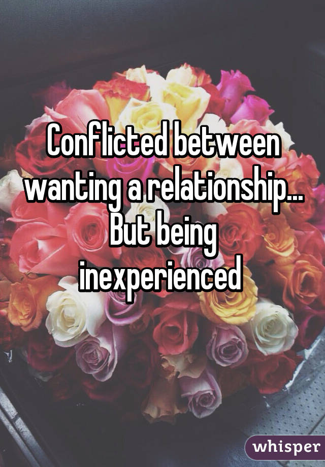 Conflicted between wanting a relationship...
But being inexperienced 
