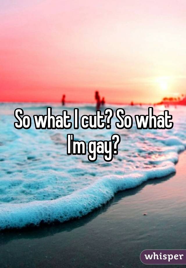 So what I cut? So what I'm gay?