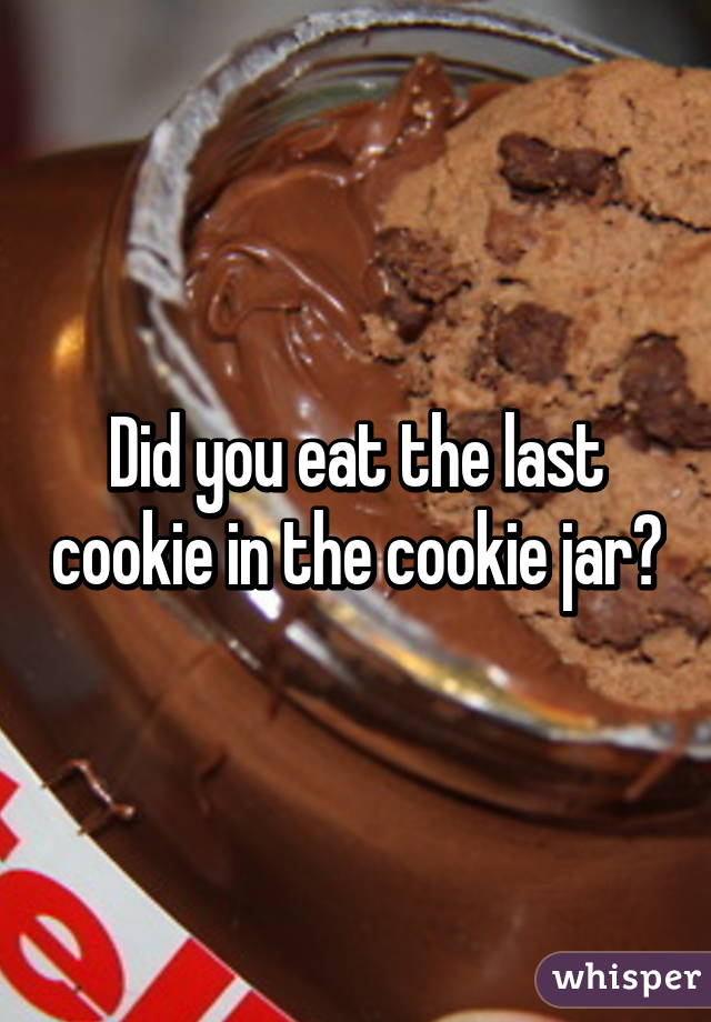 Did you eat the last cookie in the cookie jar?