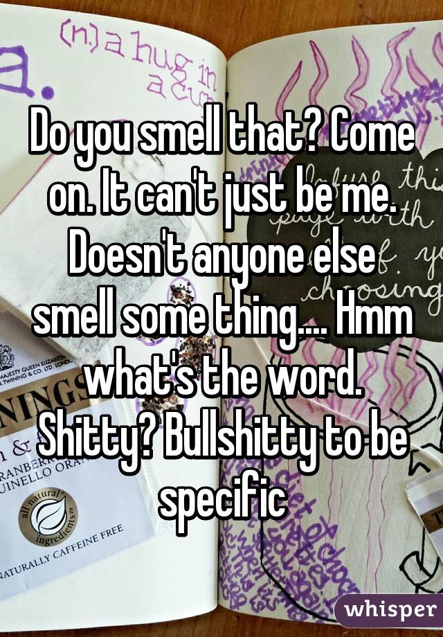 Do you smell that? Come on. It can't just be me. Doesn't anyone else smell some thing.... Hmm what's the word. Shitty? Bullshitty to be specific