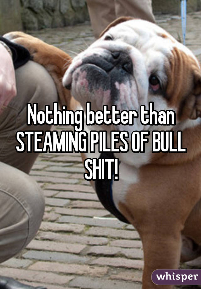 Nothing better than STEAMING PILES OF BULL SHIT!