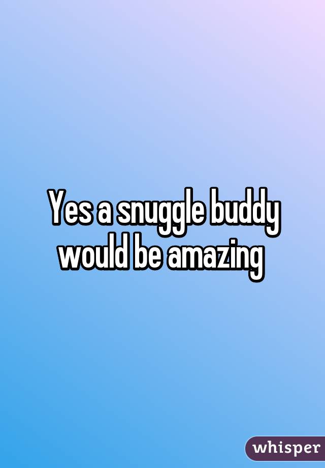 Yes a snuggle buddy would be amazing 