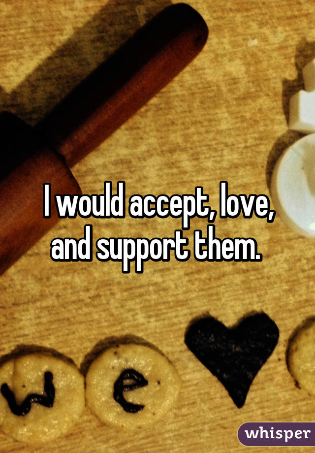 I would accept, love, and support them. 