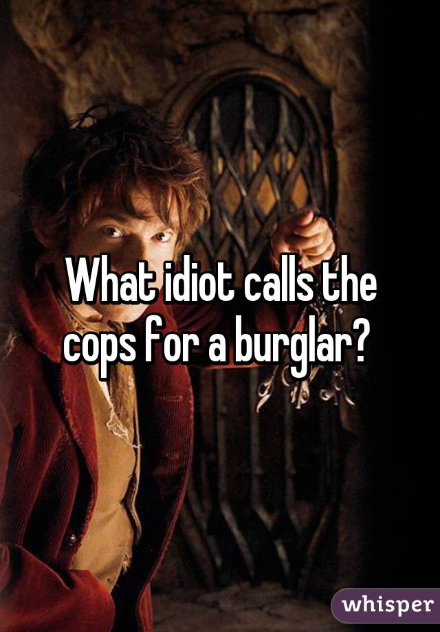 What idiot calls the cops for a burglar? 