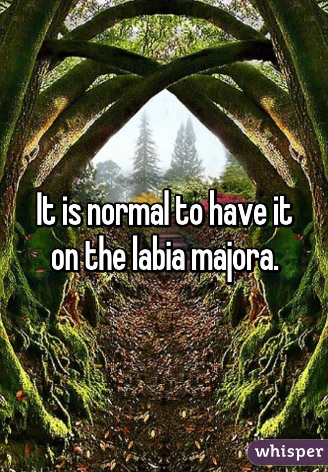 It is normal to have it on the labia majora.