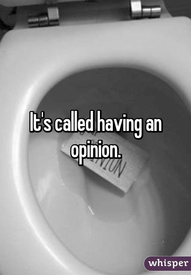 It's called having an opinion.