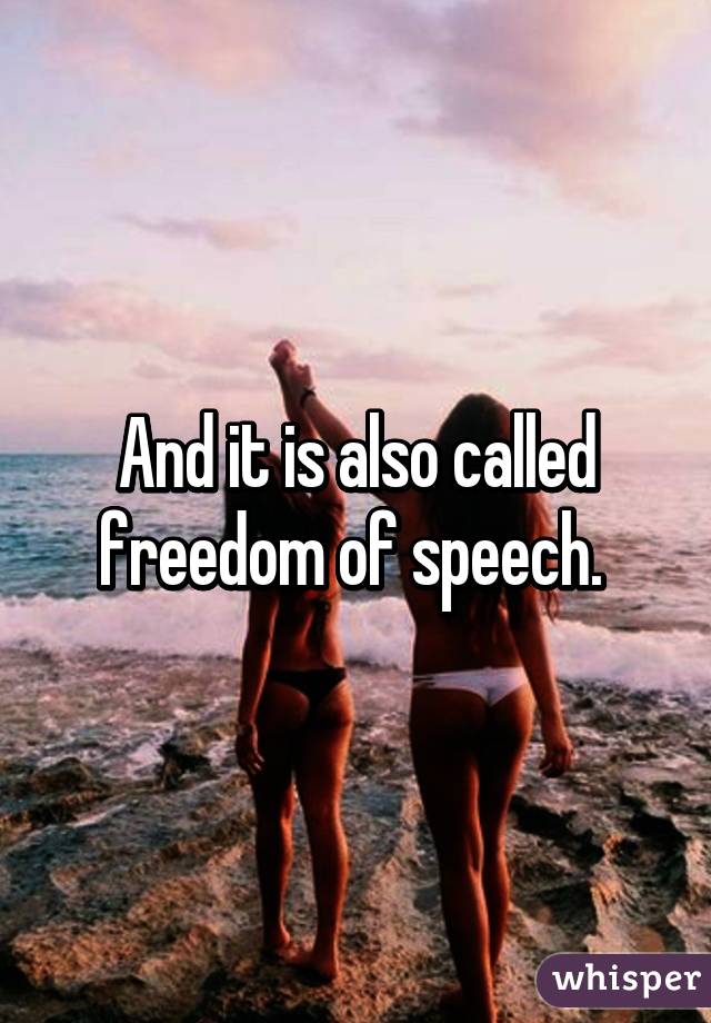 And it is also called freedom of speech. 