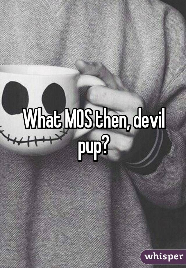 What MOS then, devil pup?