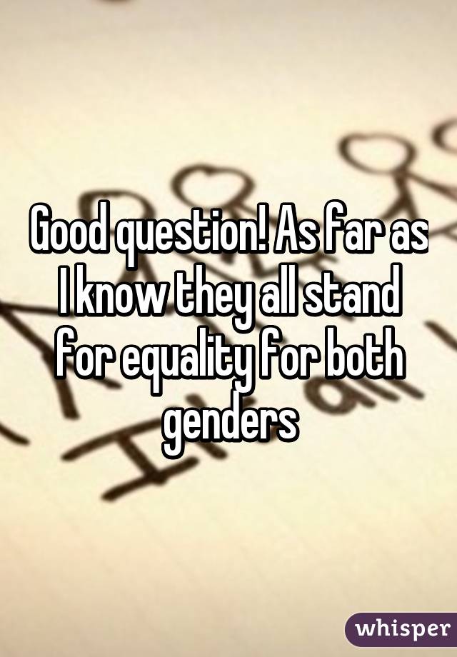 Good question! As far as I know they all stand for equality for both genders