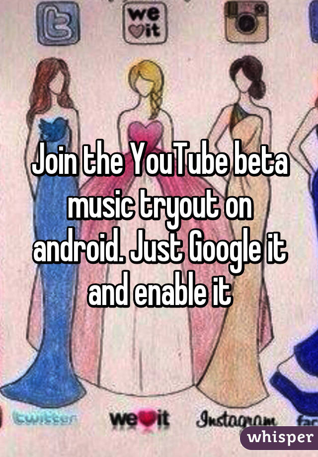 Join the YouTube beta music tryout on android. Just Google it and enable it