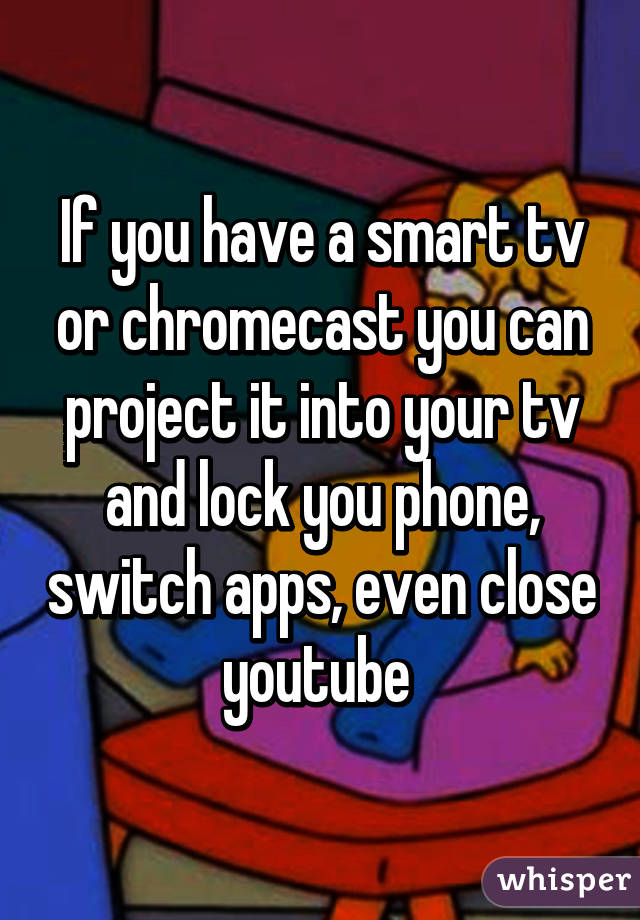 If you have a smart tv or chromecast you can project it into your tv and lock you phone, switch apps, even close youtube 