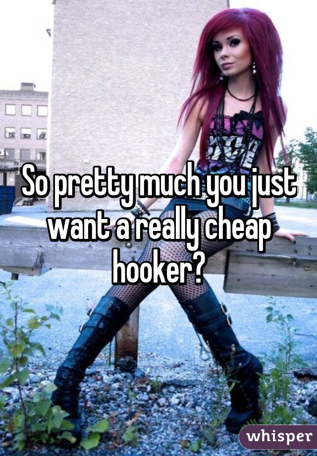 So pretty much you just want a really cheap hooker?