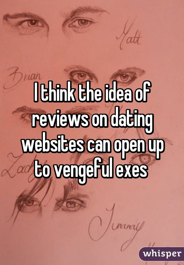 I think the idea of reviews on dating websites can open up to vengeful exes 