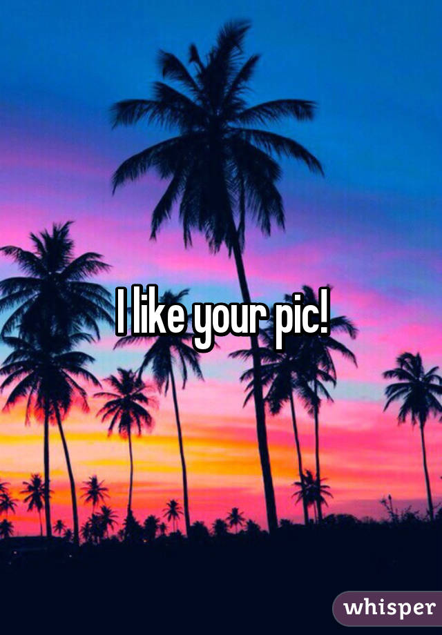 I like your pic!